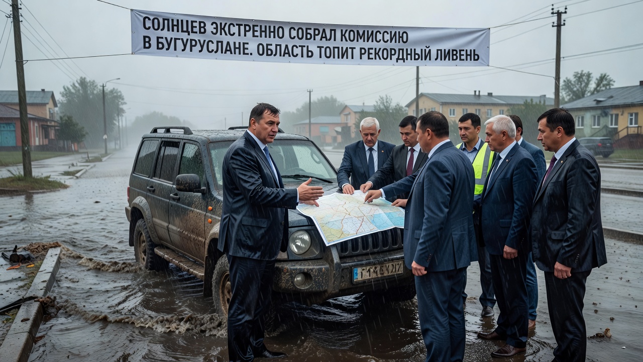 Солнцев экстренно собрал комиссию в Бугуруслане. Область топит рекордный ливень